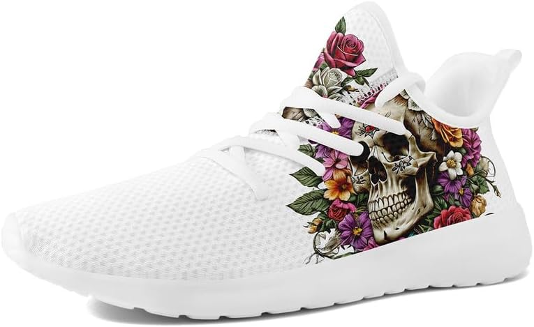 

Кроссовки AWSOLE Fashion с черепом для мужчин и женщин, стильные унисекс, шнуровка, комфортные, дышащие, легкие, готические, белый/черный/зеленый/розовый