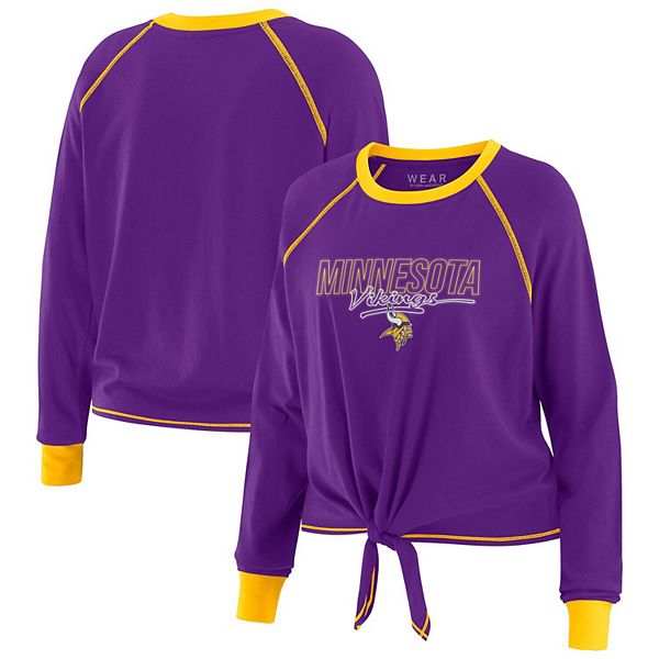 

Женская фиолетовая футболка Minnesota Vikings с длинным рукавом и завязкой спереди Wear By Erin Andrews, Фиолетовый, Женская фиолетовая футболка Minnesota Vikings с длинным рукавом и завязкой спереди Wear By Erin Andrews