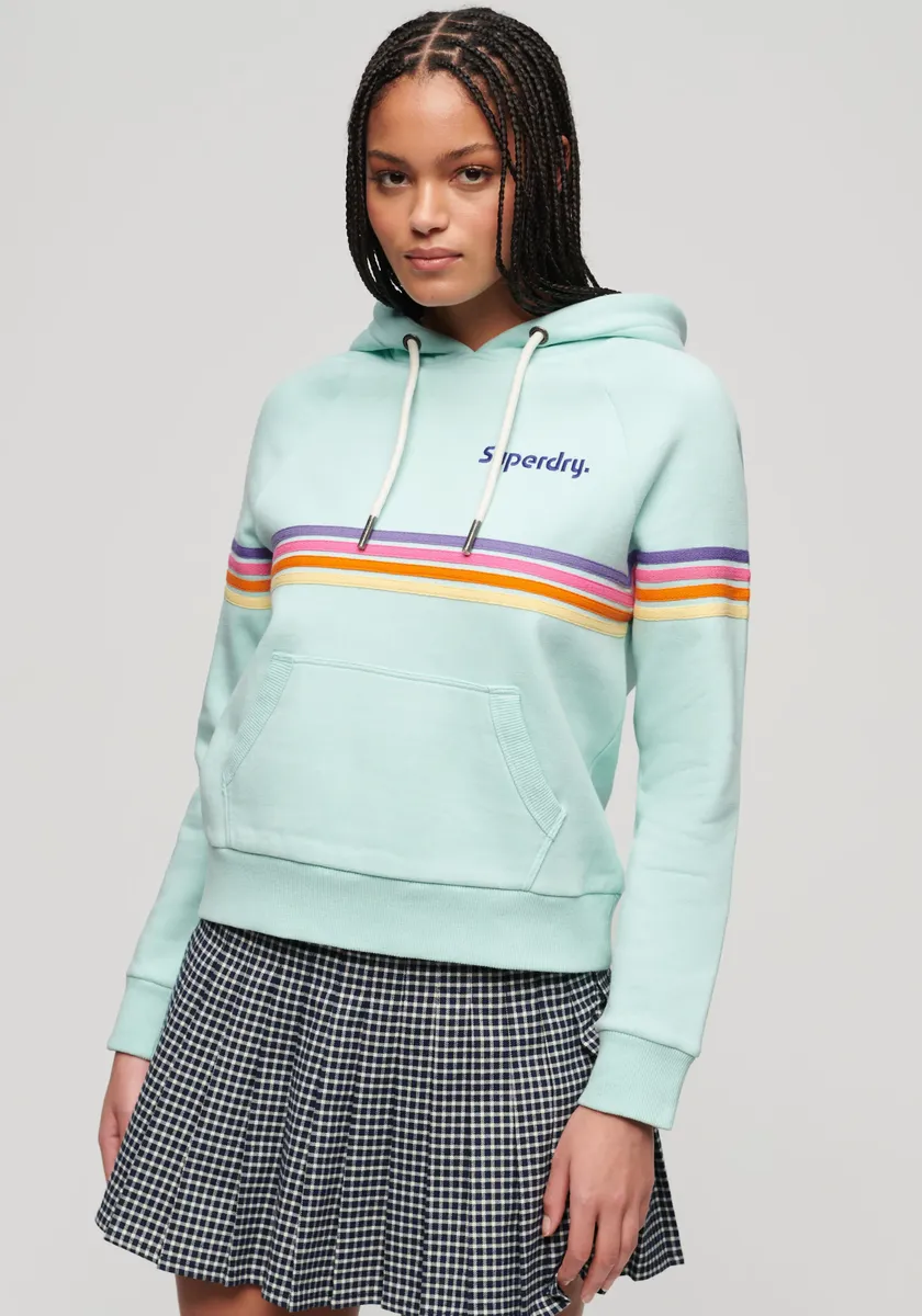

Толстовка с капюшоном Superdry "RAINBOW STRIPE LOGO HOODIE", зеленый