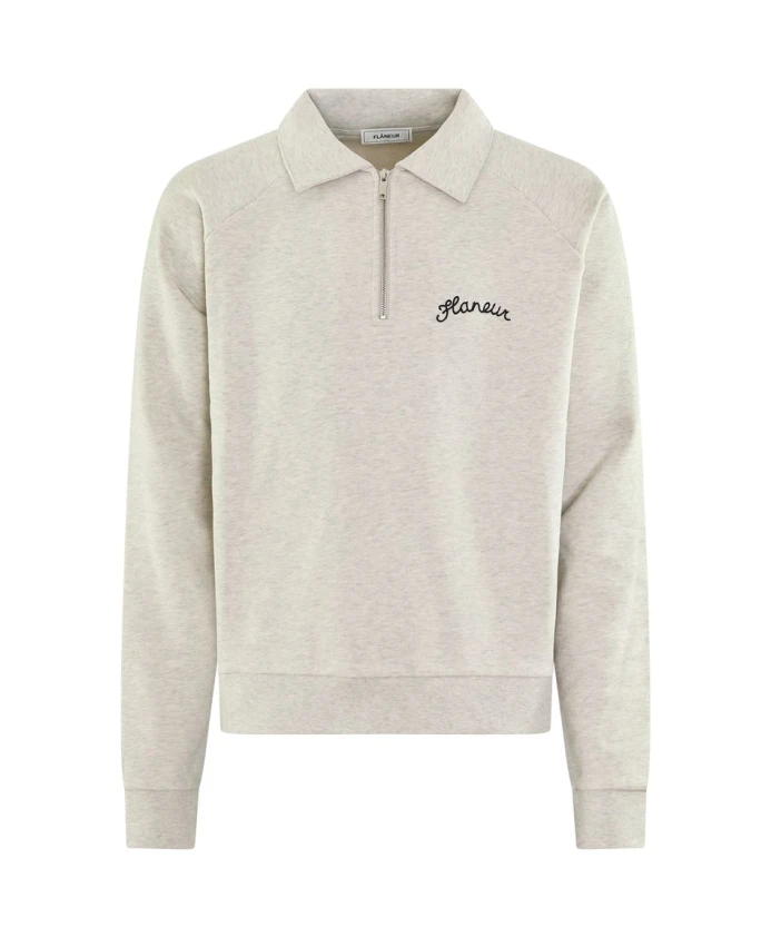 

Фирменный свитер на молнии до середины груди серого цвета. FlãNeur, серый