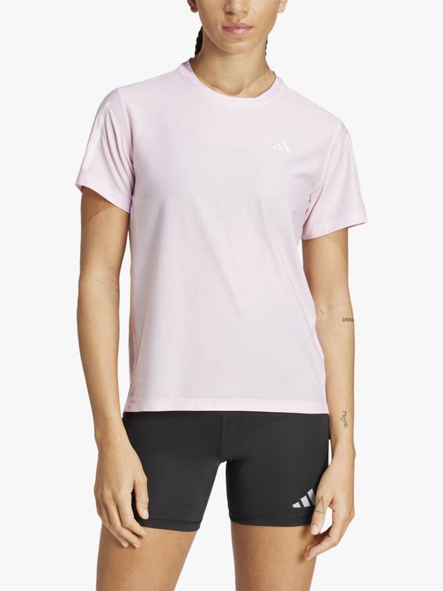 

Женская футболка own the run adidas, цвет Clear Pink