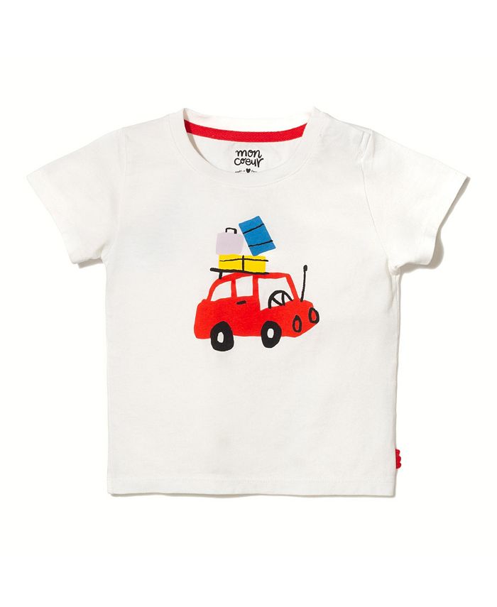 

Унисекс футболка Roadtrip из переработанного хлопка - Baby Mon Coeur, слоновая кость/кремовый