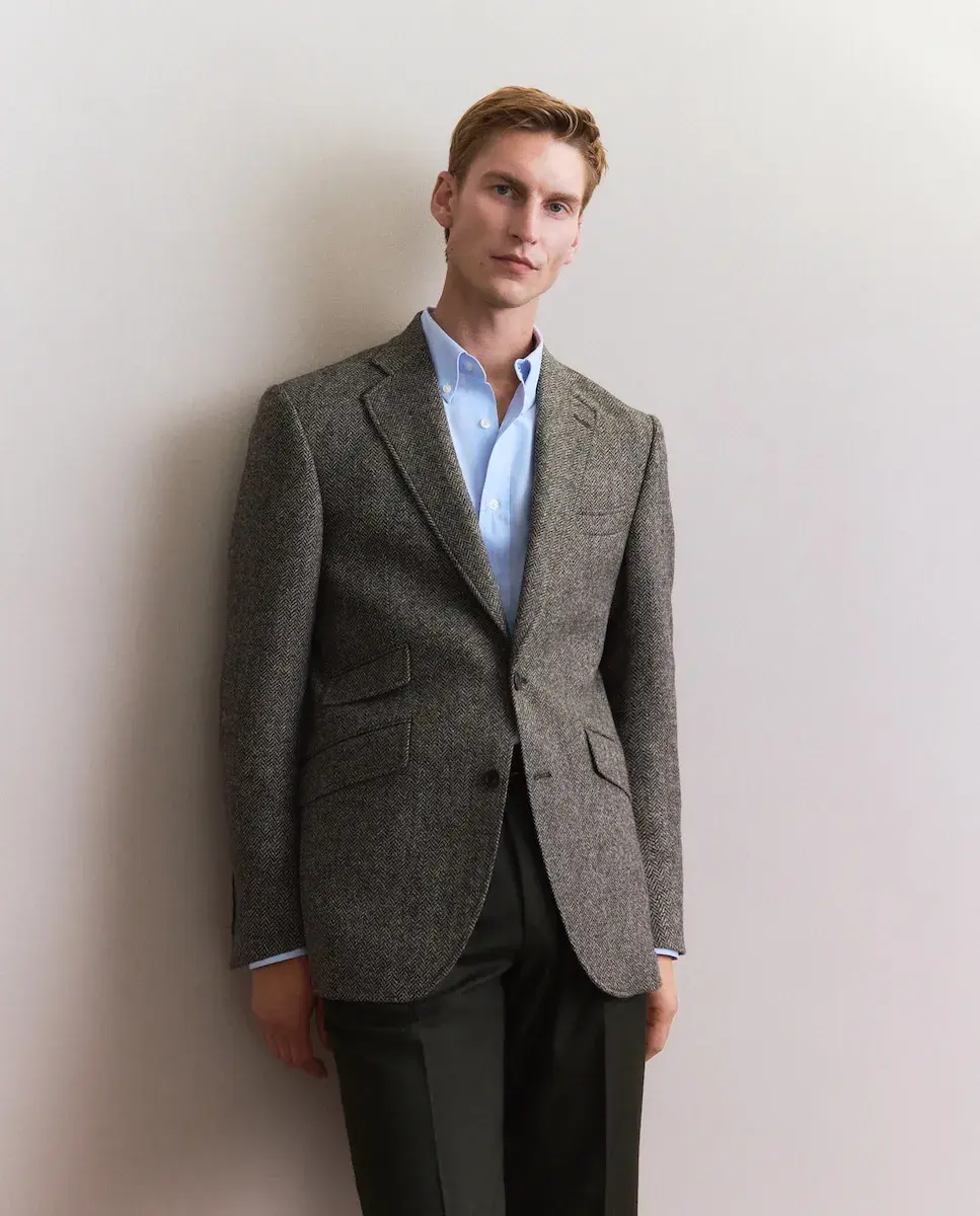 

Мужская пиджак в елочку Emidio Tucci, серый