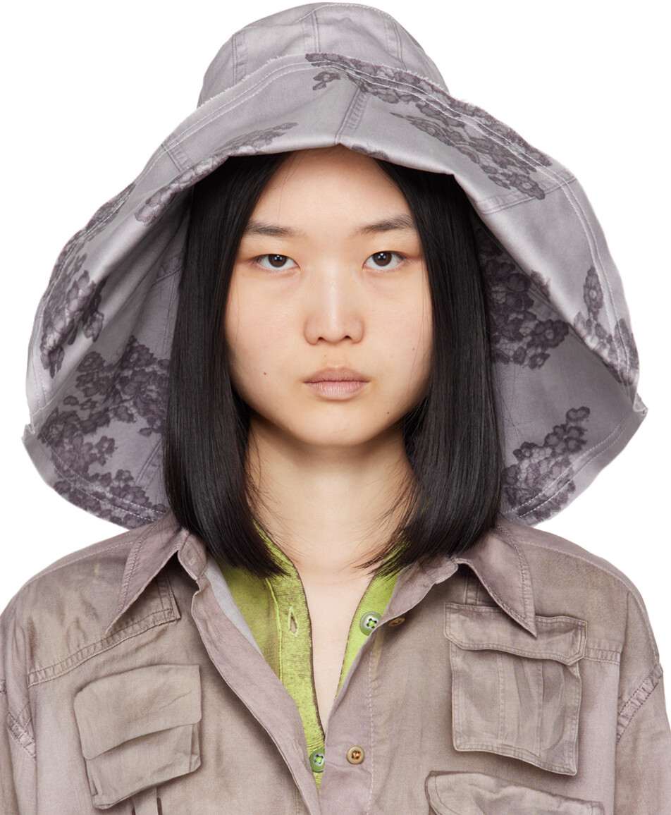

Фиолетовая широкополая двусторонняя шляпа Acne Studios