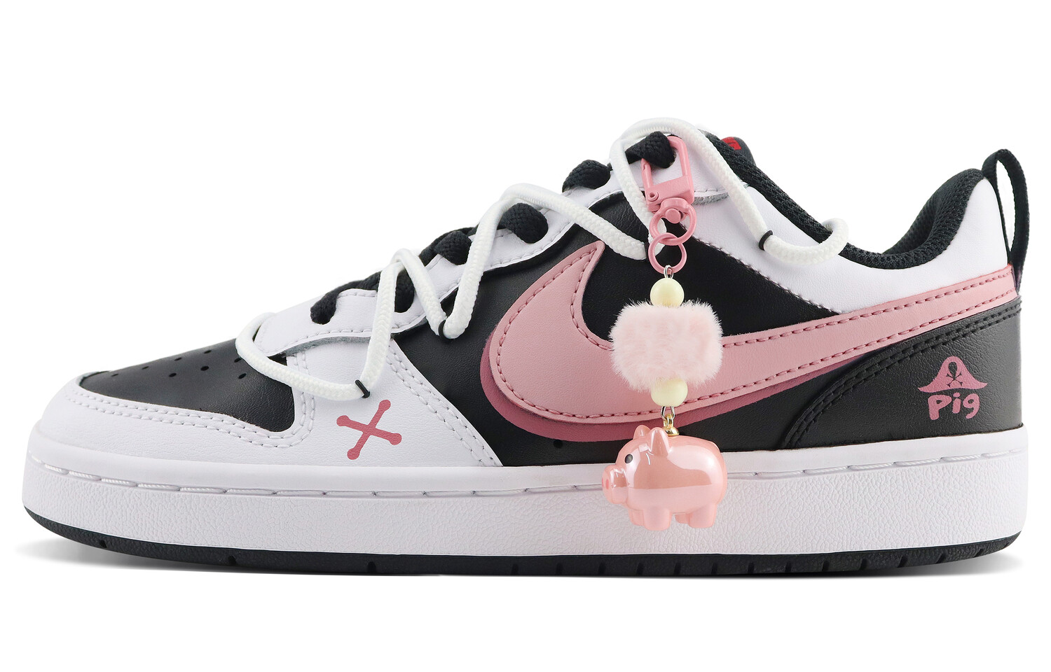

Кроссовки Nike Court Borough 2 Skateboarding Shoes Women's Low-top Black/white/pink, черный