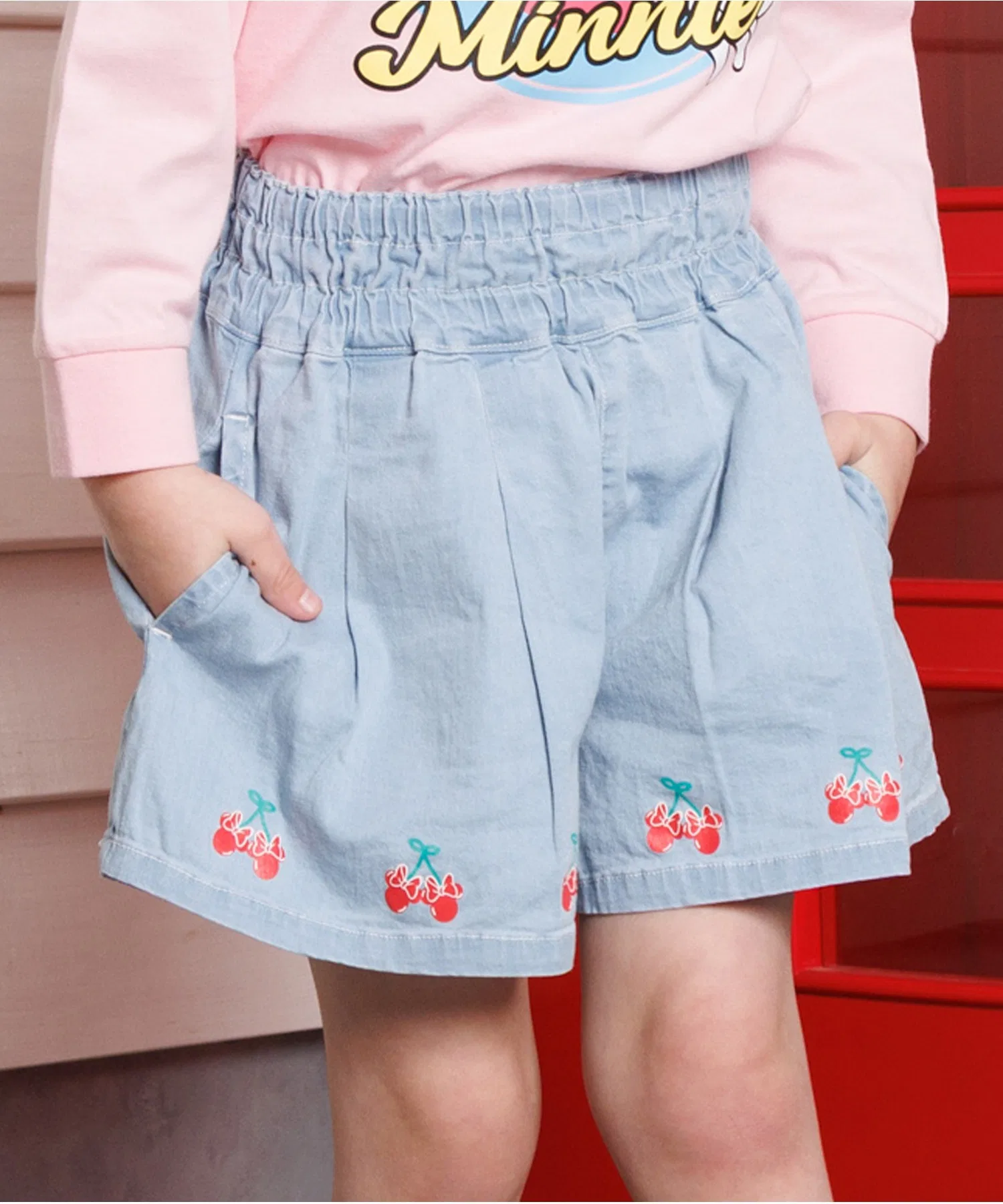 Детские джинсовые шорты-кюлоты Disney с принтом Minnie Mouse синие