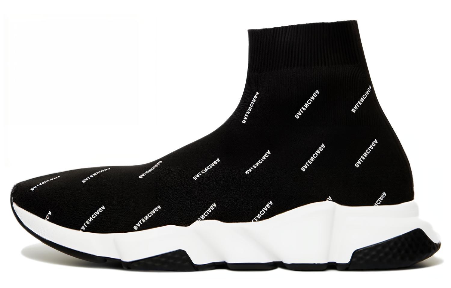 

Кроссовки Balenciaga Speed Trainer Mid Logo Print, черный