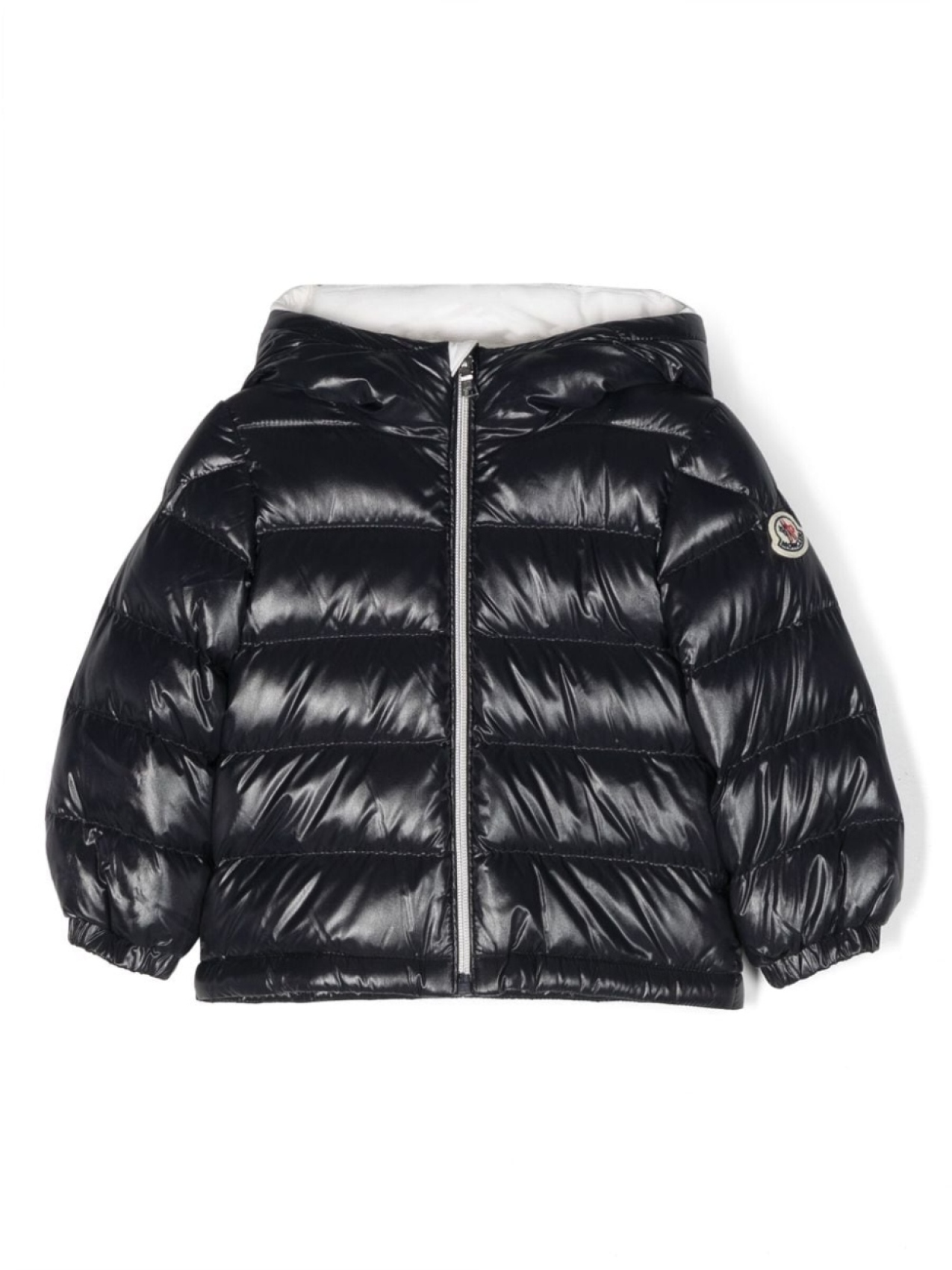 

Moncler Enfant пуховик с нашивкой-логотипом, синий