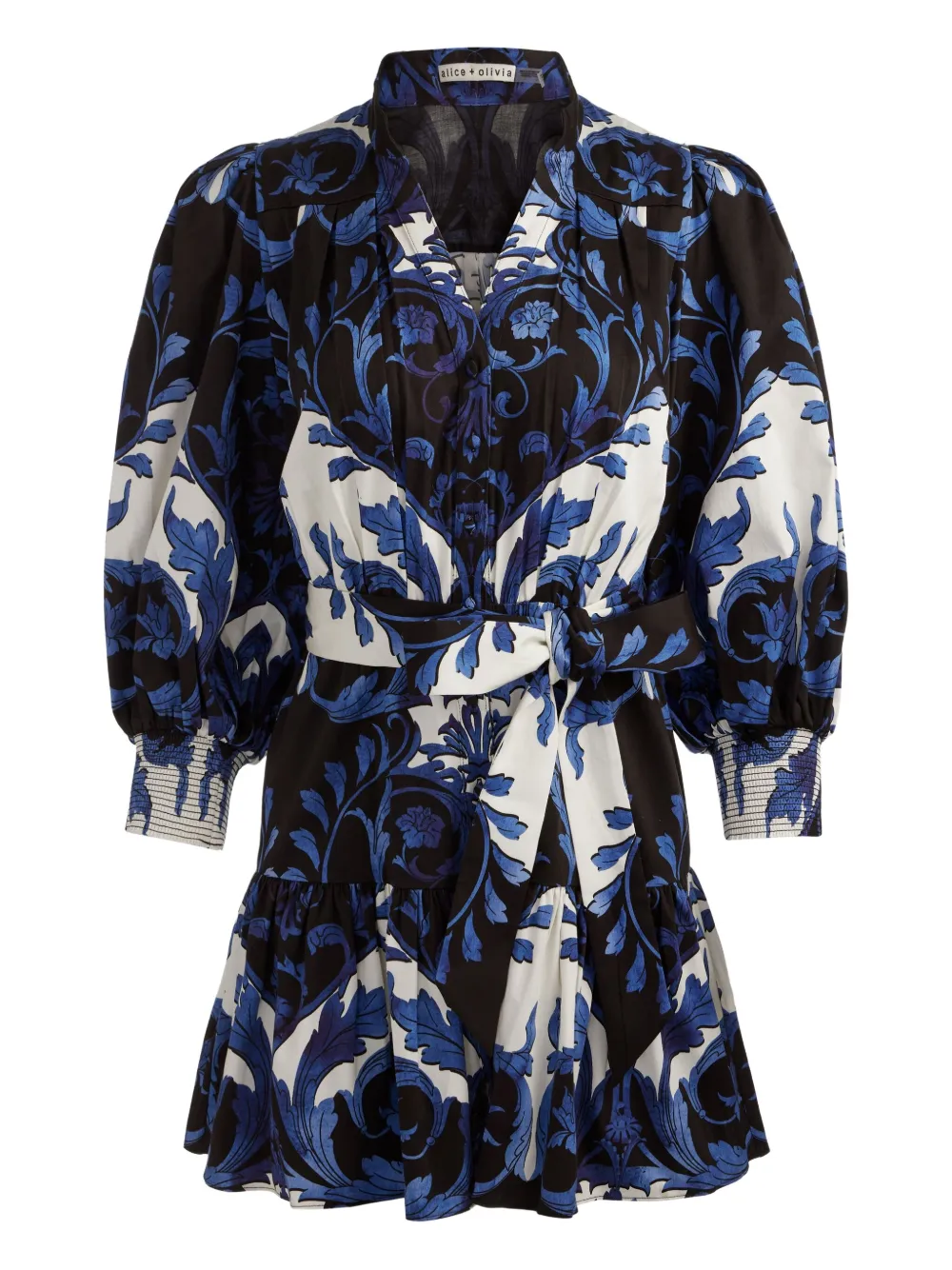 

Платье мини Crora с объемными рукавами alice + olivia, синий