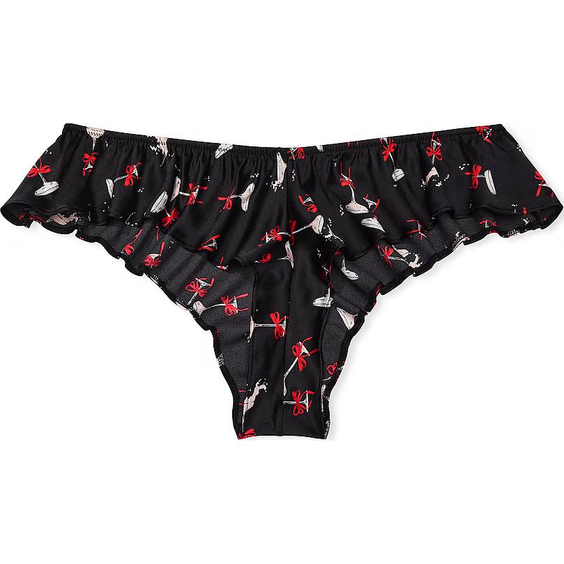 

Victoria's Secret Very Sexy Satin Bows Cheeky Panty/ черные трусики Women's 1 Pack Black