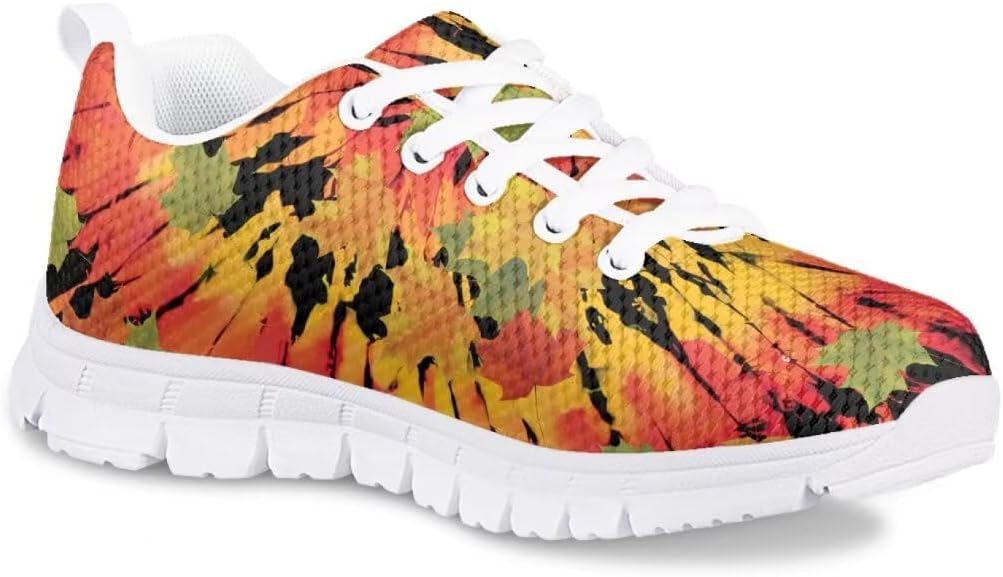 

Милые детские кроссовки для повседневной носки, модные спортивные и беговые легкие дышащие обувь Animepark, Fall Tie Dye Leaves