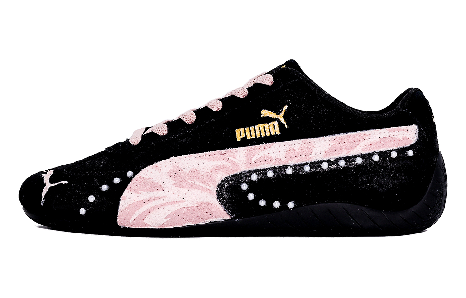 PUMA Speedcat Cushioning, износостойкие низкие повседневные кроссовки Unisex черные розовые — фото 3