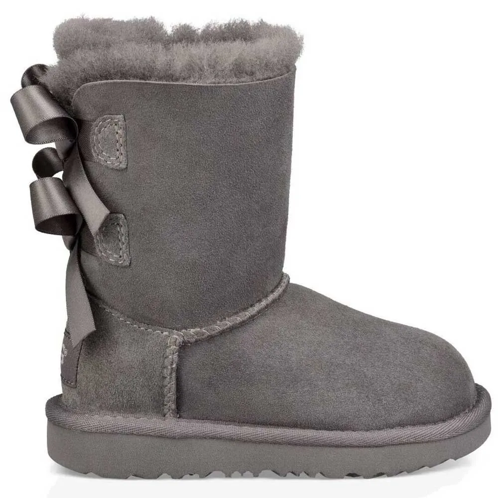 Детские сапожки Ugg Kids Bailey Bow II утепленные с бантиками, серый — фото 3