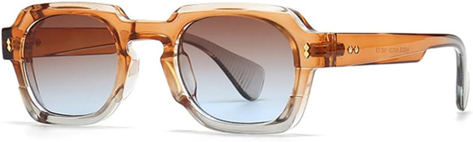 

Популярные модные женские солнцезащитные очки в винтажном панк-стиле с градиентом, мужские солнцезащитные очки с заклепками, оранжево-голубой, один размер TYUVIVO, Orange Tea Blue