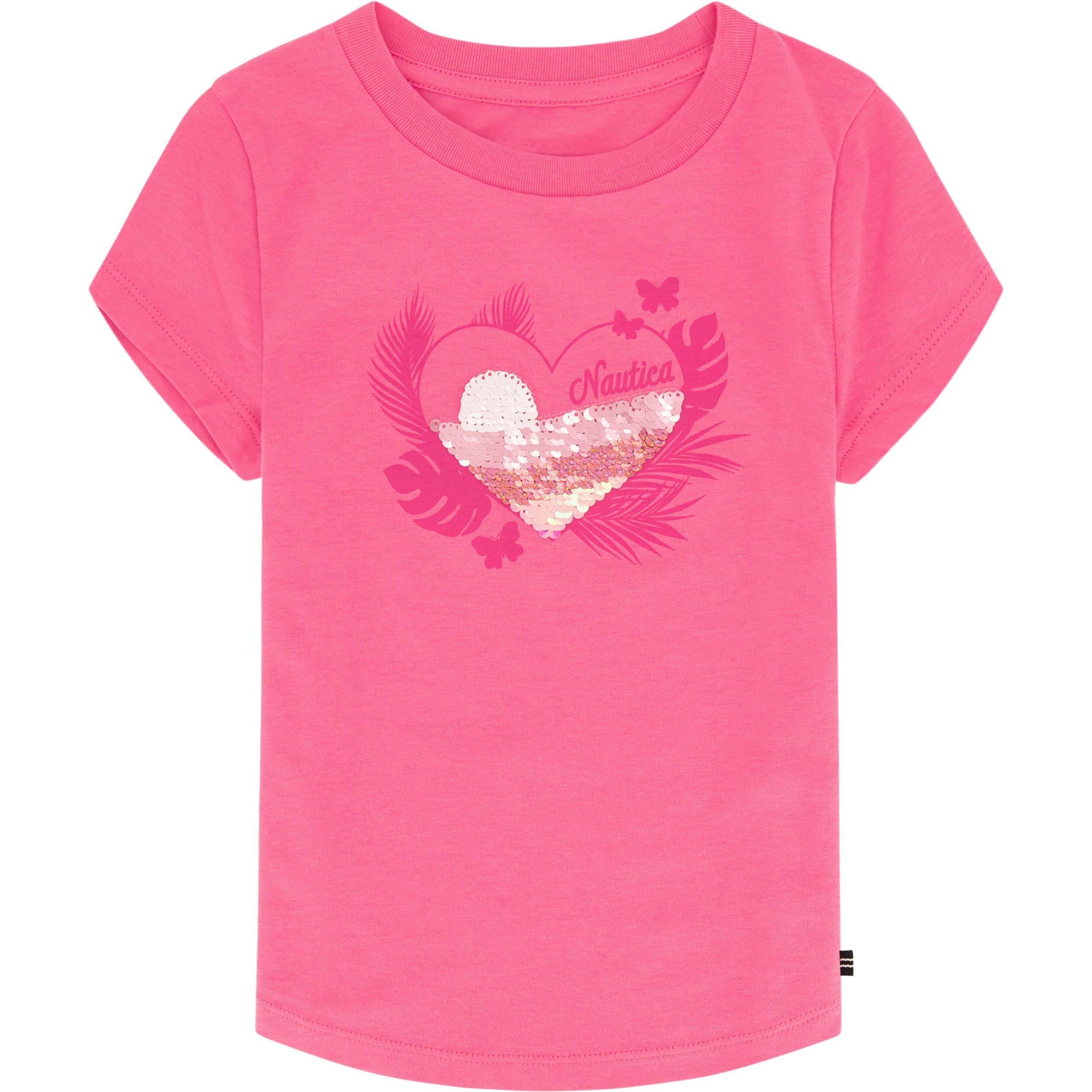 

Футболка Nautica Little Girls Palm Heart Sunset (4-6X), цвет Lic Red