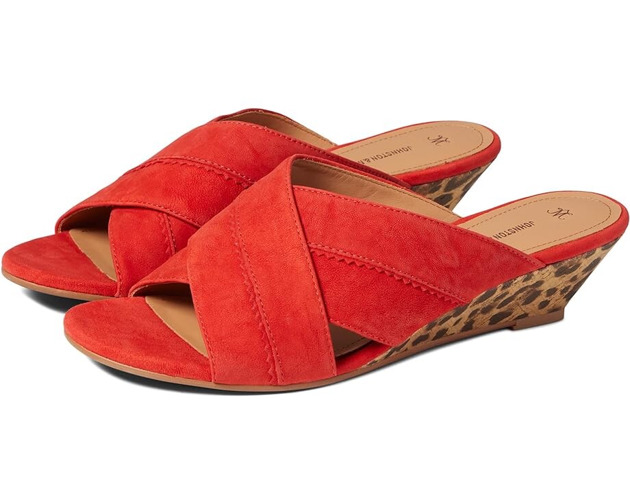 

Туфли Johnston & Murphy Marlena Cross Band Slide, цвет Tomato Red Suede
