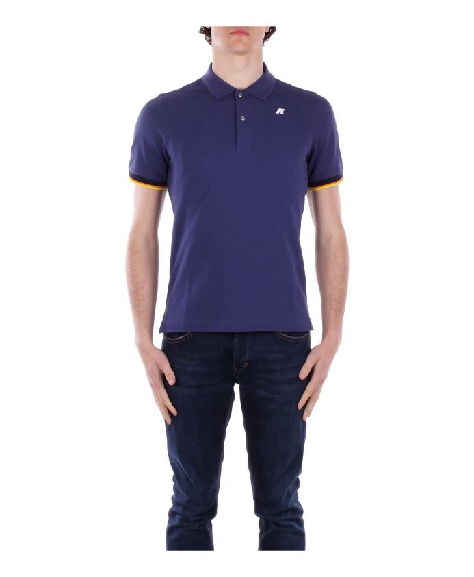 

Синяя рубашка-поло с логотипом на передней части K-Way, синий