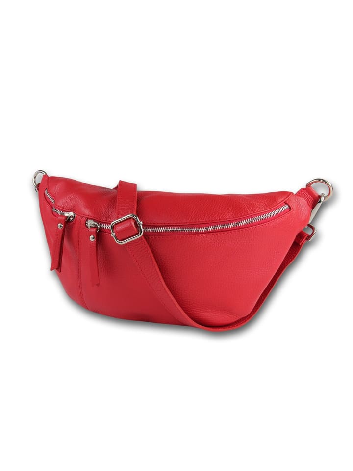 

Кожаная поясная сумка Toscanto, красная, примерно 37 см
