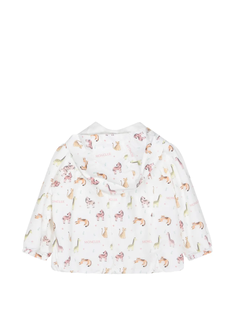 Куртка с капюшоном и анималистичным принтом Moncler Enfant, белый — фото 2