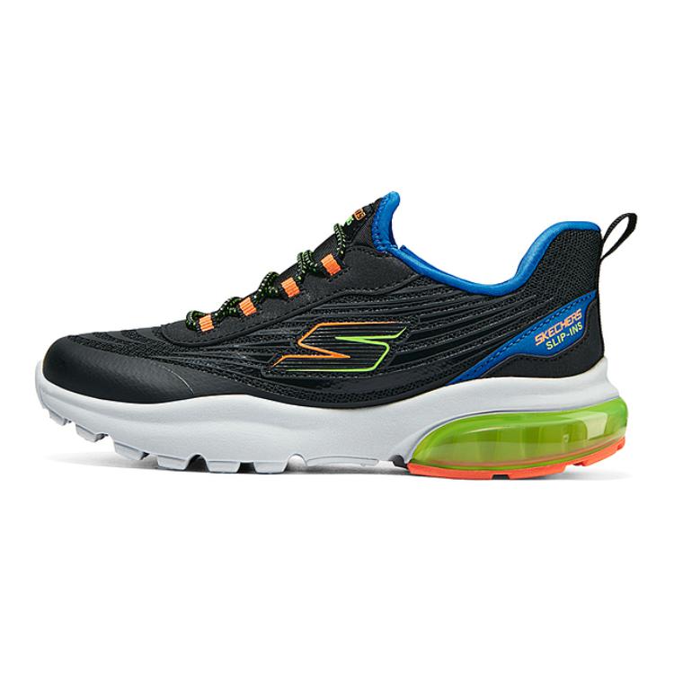 

Skechers Kids Детские кроссовки для бега с низкой амортизацией и дышащими вставками для мальчиков, черные, для детей от 3 до 7 лет