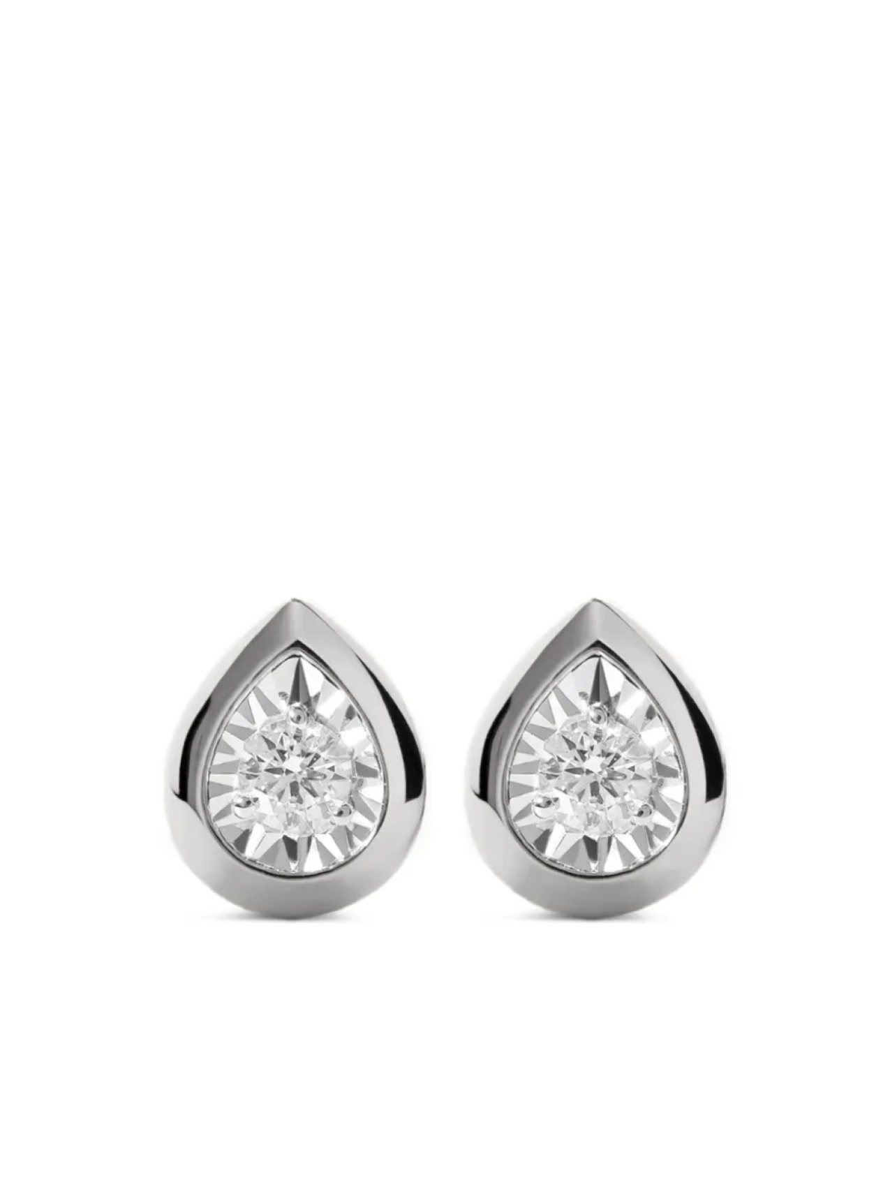 

Monica Vinader серьги-гвоздики Pear Diamond, серебряный