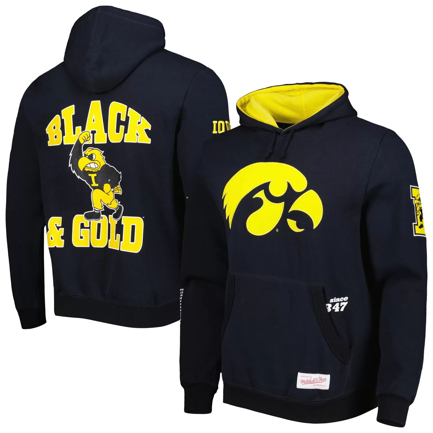 

Мужской пуловер с капюшоном Mitchell & Ness Black Iowa Hawkeyes Team Origins