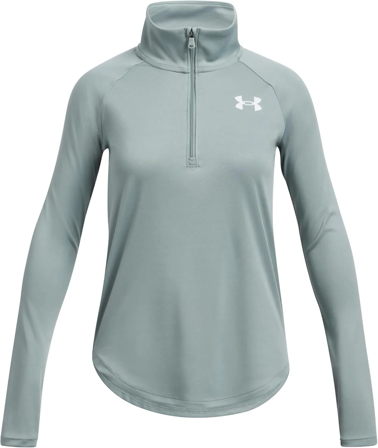 Детская толстовка с половинной молнией Under Armour, Silica Green / Metallic Silver