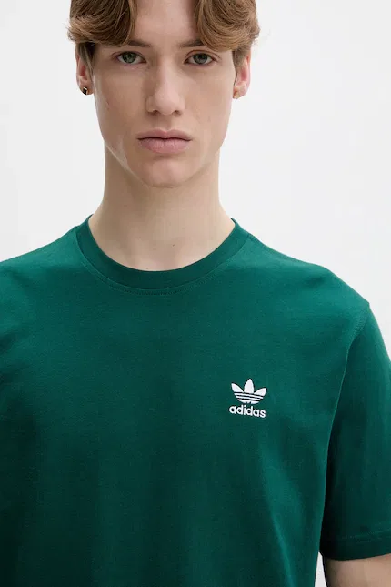 Футболка хлопковая Trefoil Adidas Originals, зеленый — фото 4