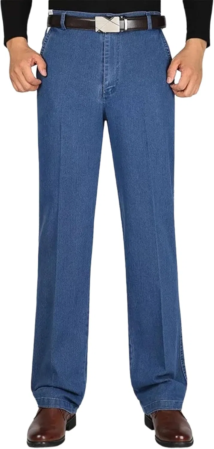 Джинсы свободного кроя с эластичным поясом, Light Blue Heavy