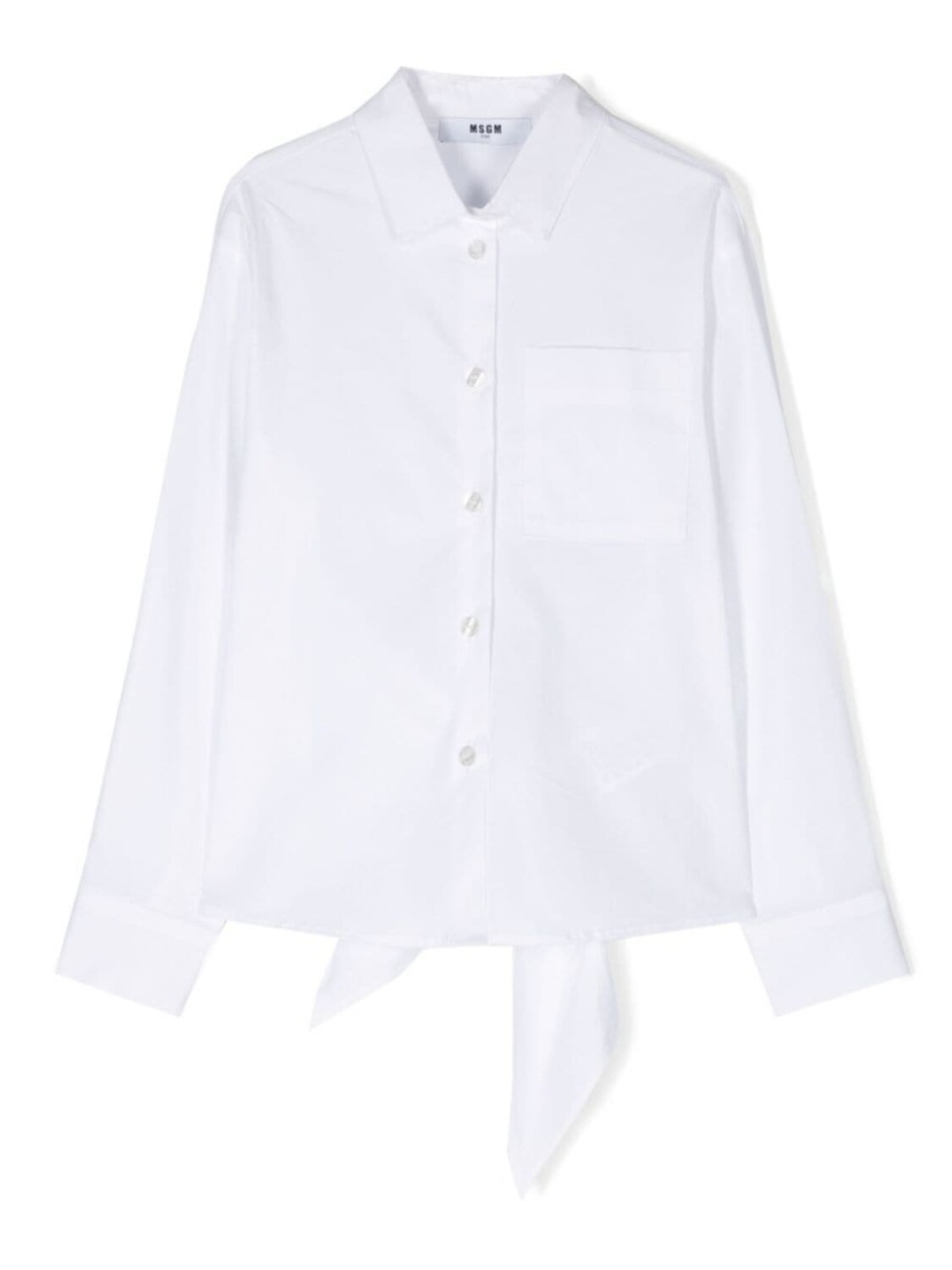 

MSGM Kids поплиновая рубашка с вышитым логотипом, белый