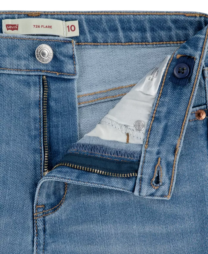 Джинсы с высокой посадкой и расклешенным низом Big Girls 726 Levi's, синий — фото 4