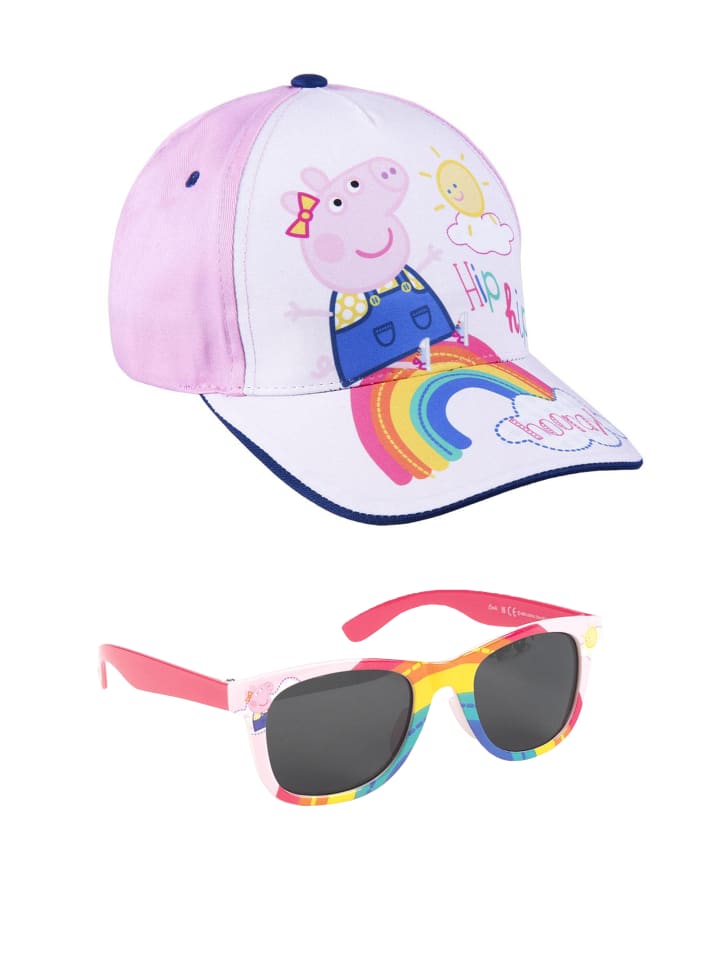 

Peppa Pig Комплект из 2 предметов: кепка и солнцезащитные очки розового цвета