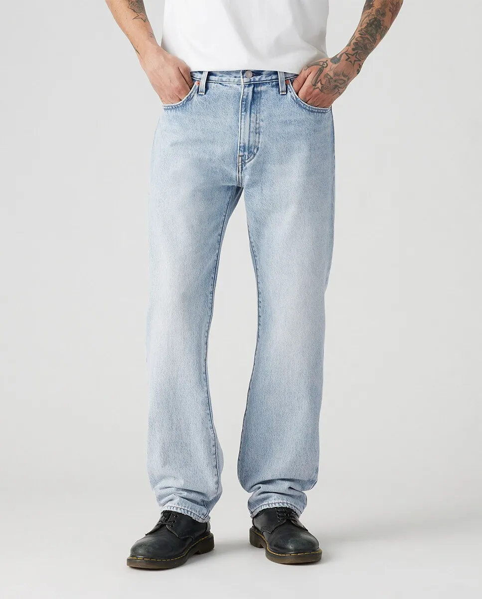 Мужские свободные прямые хлопковые джинсы 551 Levi's, синий — фото 2