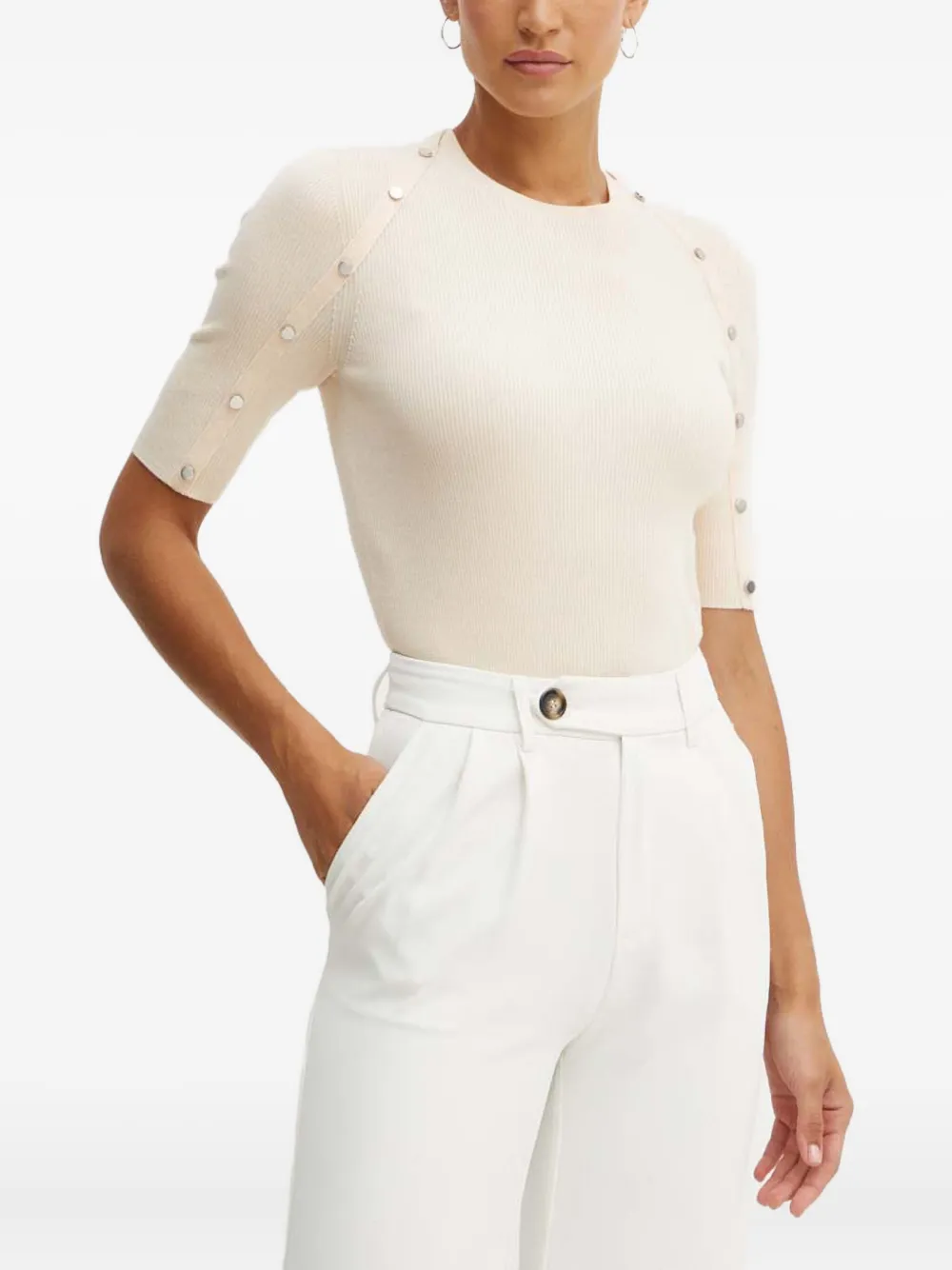 

Рифленый свитер с пуговицами Boss, нейтральный