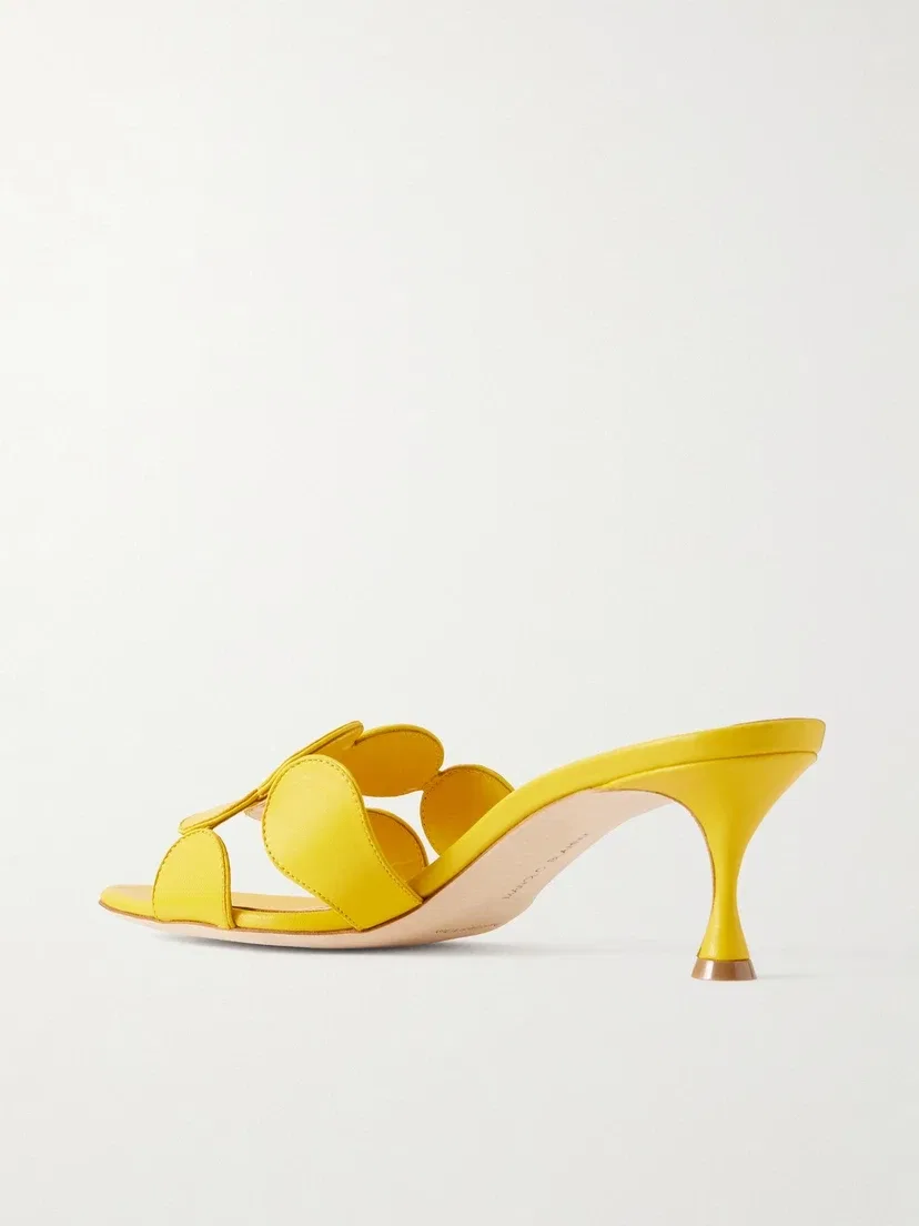 Haribalmu 50 кожаные мюли Manolo Blahnik, желтый — фото 3