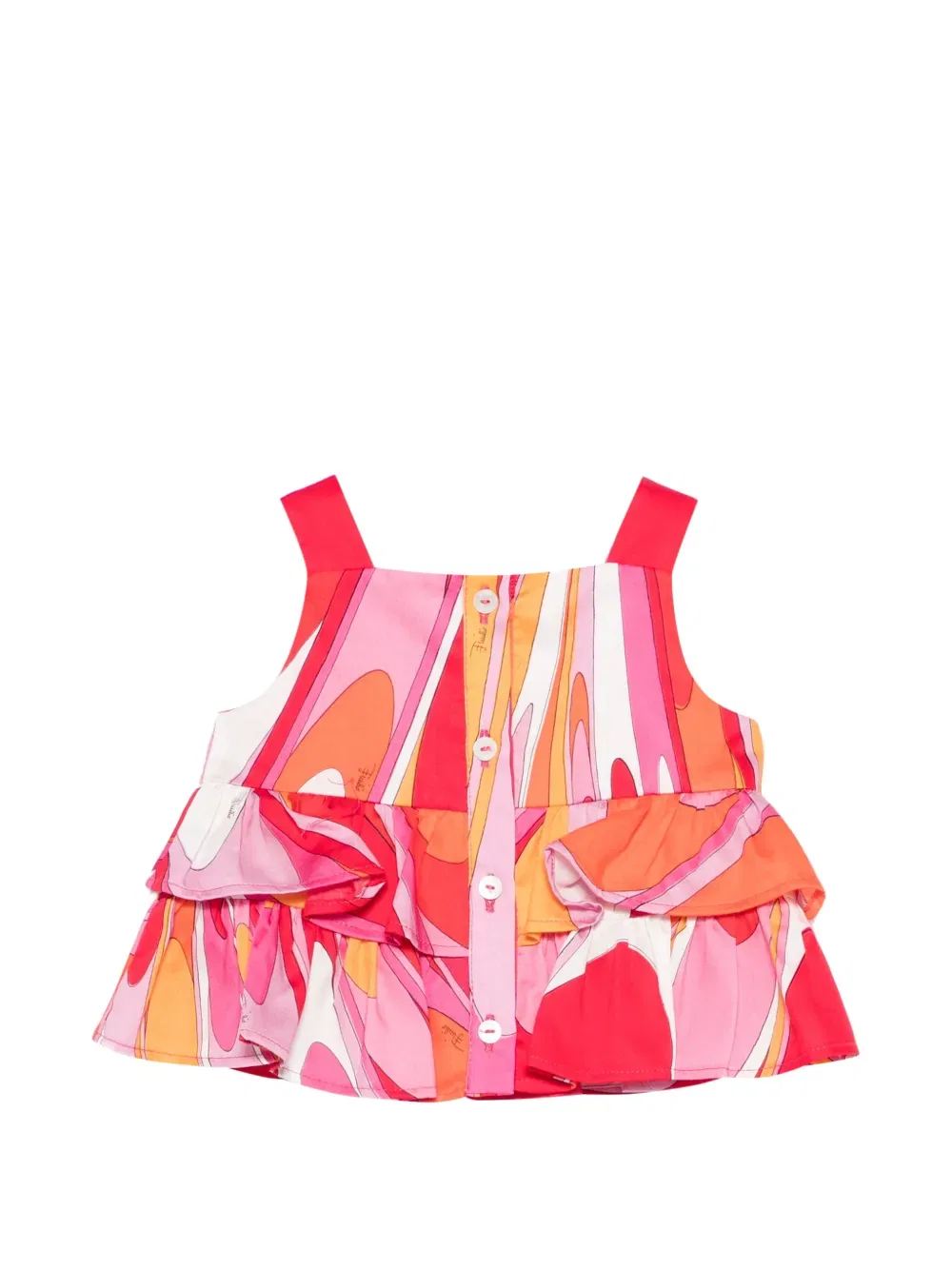 Топ с оборками и принтом Pucci Junior, розовый