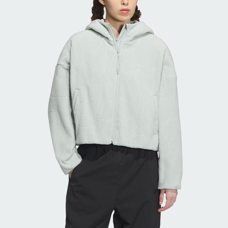 CITY ESCAPE бархатная куртка женская серебристо-серая Adidas — фото 2