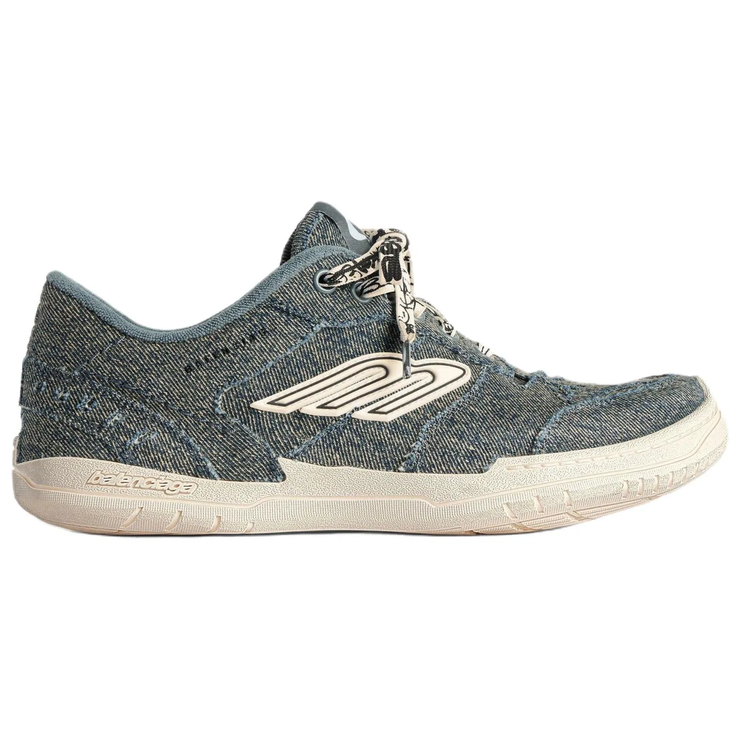 Кроссовки скейтбордические джинсовые Balenciaga Blue — фото 4