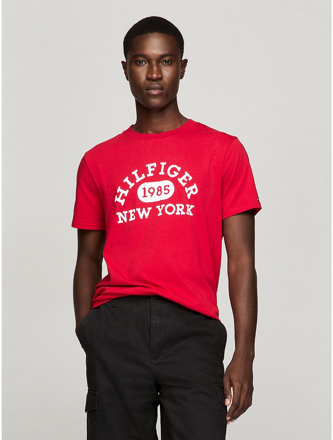 

Мужская футболка Tommy Hilfiger Varsity Monotype с логотипом, цвет primary red