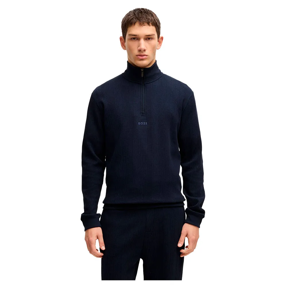 

Толстовка BOSS Structure half zip, синий