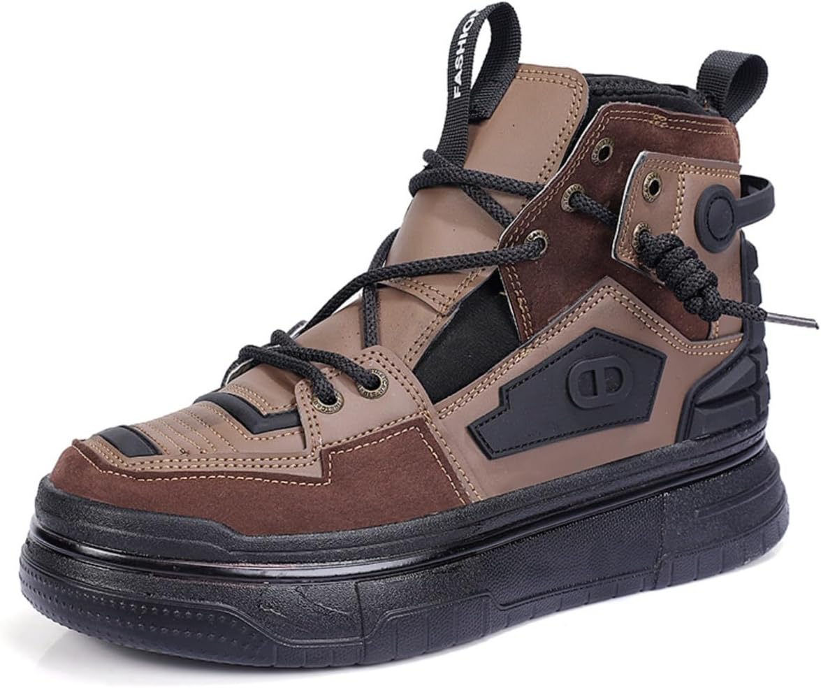 

Стильные высокие кроссовки Y2K из искусственной кожи с платформенной подошвой высотой 5 см для повседневной носки и создания модного уличного стиля Ctkvbmeoi, коричневый