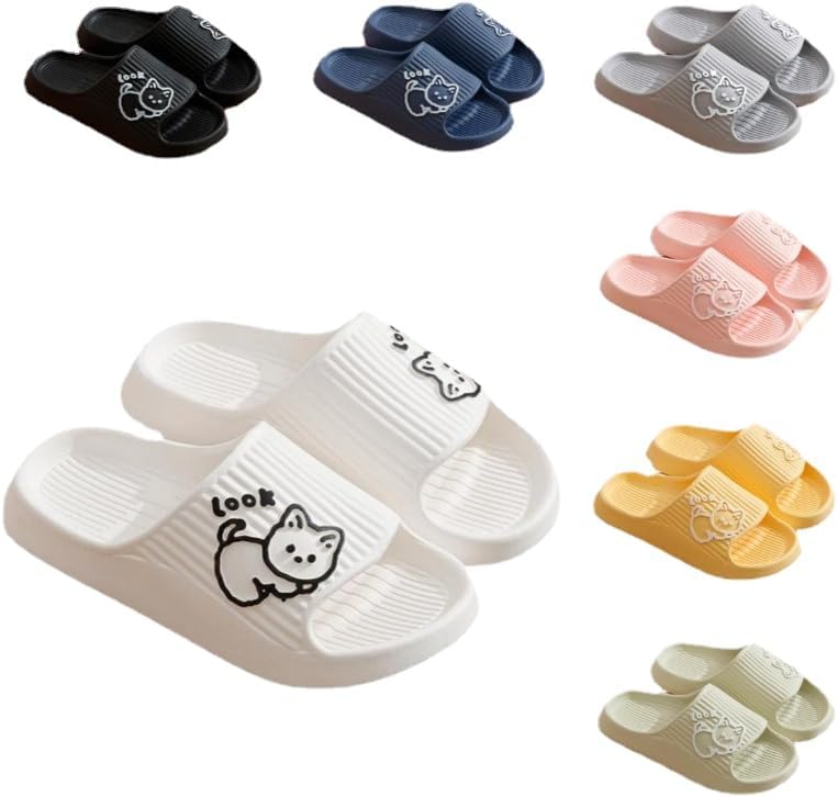 

Милые тапочки ALBIVA в виде зайчиков для женщин, летние, мягкая платформа, нескользящие сандалии для дома и улицы, кавайные подарки для женщин и мужчин, белый