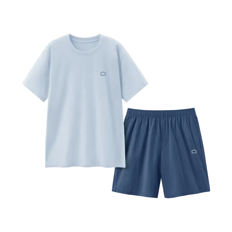 

Пижамный комплект Bananain Home унисекс BANANA IN, [Men's Shorts]Ice Blue