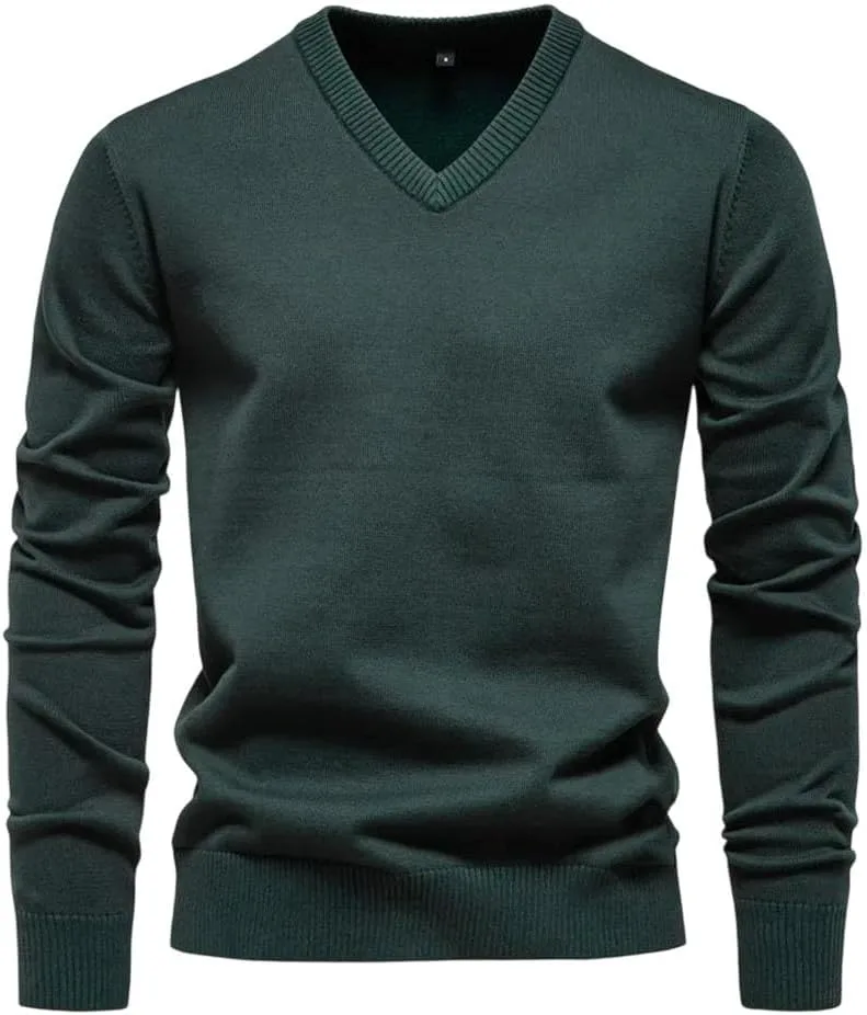 

Мужской свитер из хлопка с V-образным вырезом