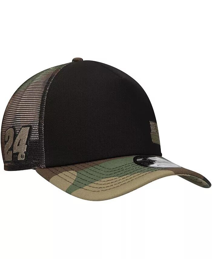

Мужская регулируемая кепка черного/камуфляжного цвета William Byron Trucker 9FORTY New Era, черный