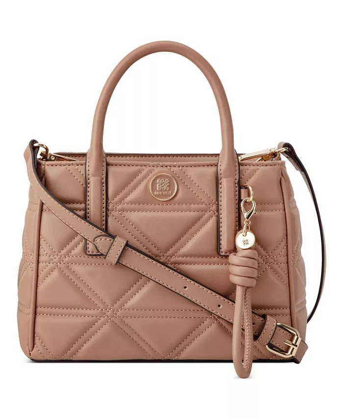 

Сумка через плечо Harland Small Crossbody Satchel Bag Nine West, коричневый/бежевый