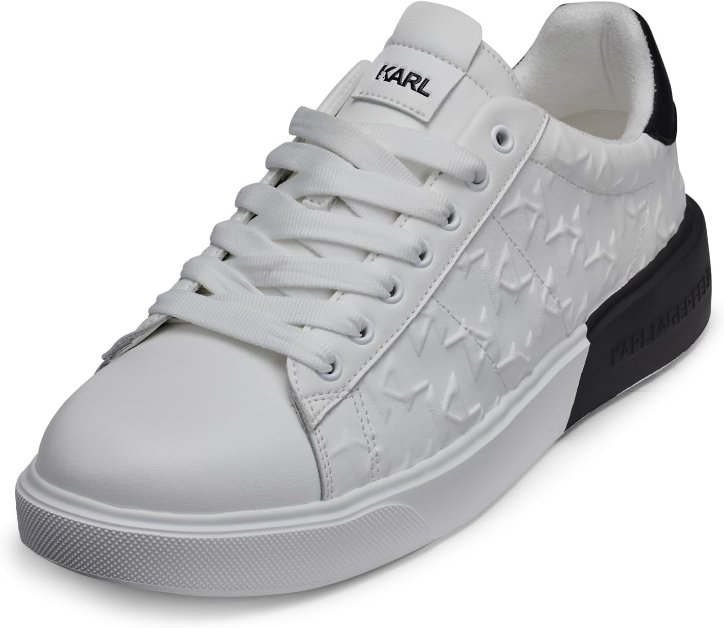 

Мужские легкие кожаные кроссовки KARL LAGERFELD с тисненным логотипом, белый