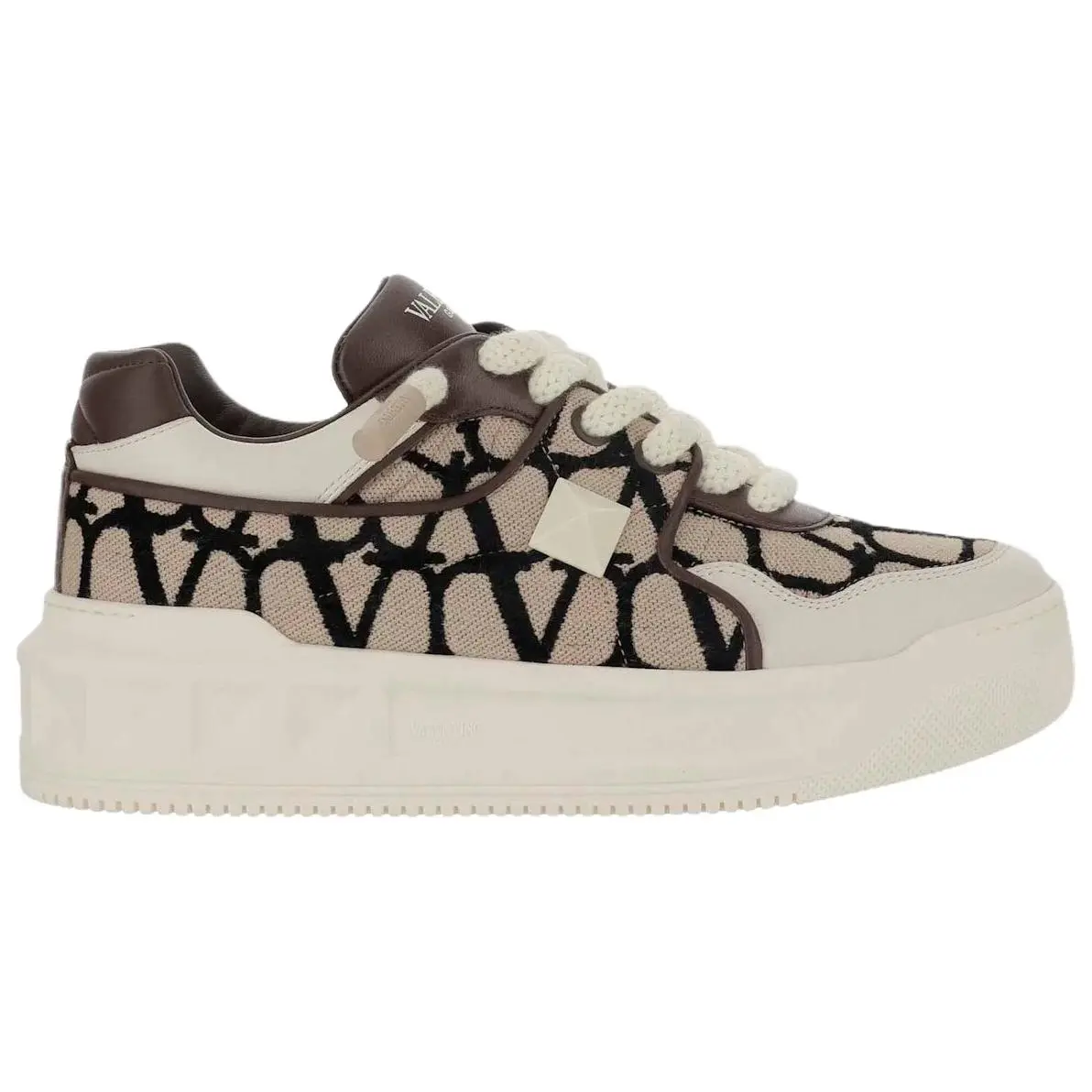 GARAVANI One Stud Xl низкие скейтерские кроссовки мужские gray Valentino, серый — фото 2