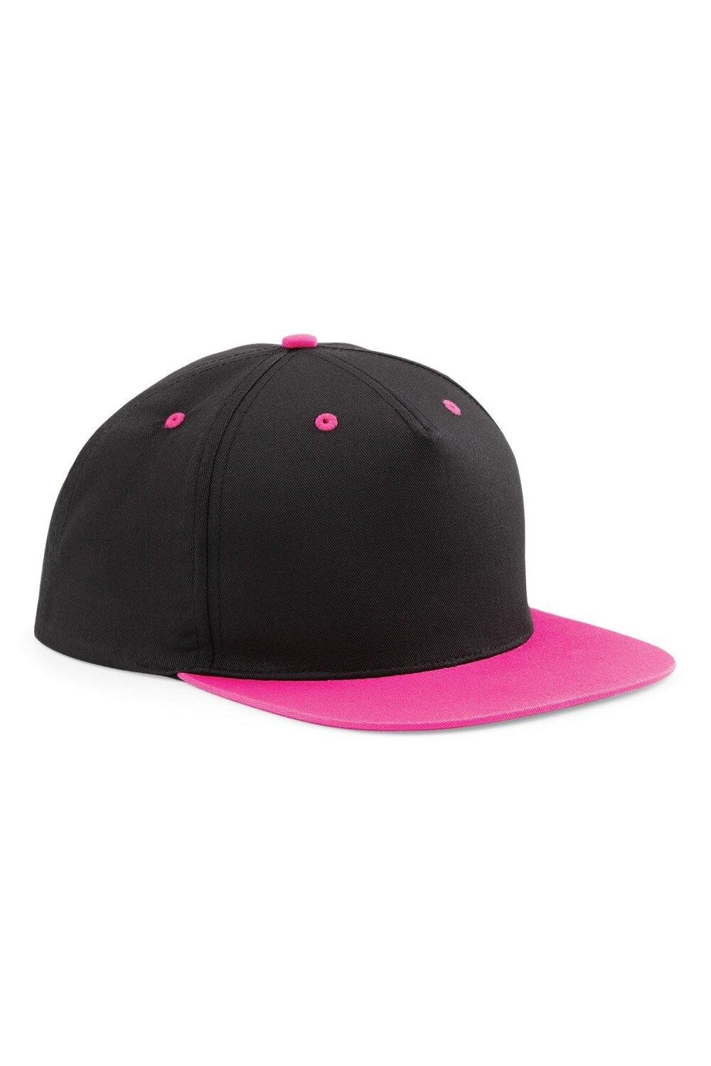 

Контрастная кепка Snapback с 5 панелями (2 шт. в упаковке) Beechfield, черный