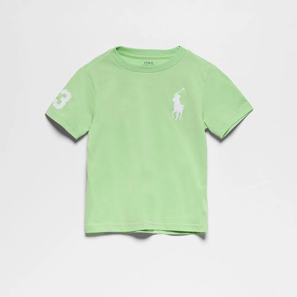 Детская хлопковая футболка Big Pony зелёная от Polo Ralph Lauren Children